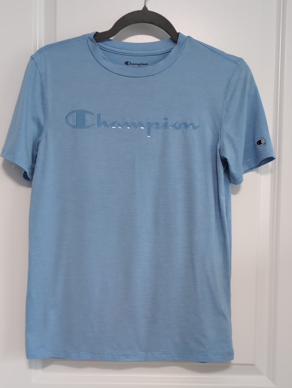 Champion Men's Sky Blue Short Sleeve Logo Tee